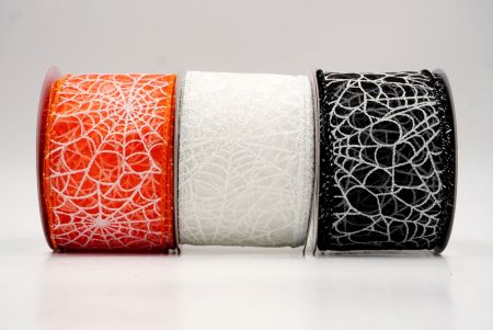 Csillogó Fehér Pókháló Mintás Drótos Szalag_KF9921.KF9922